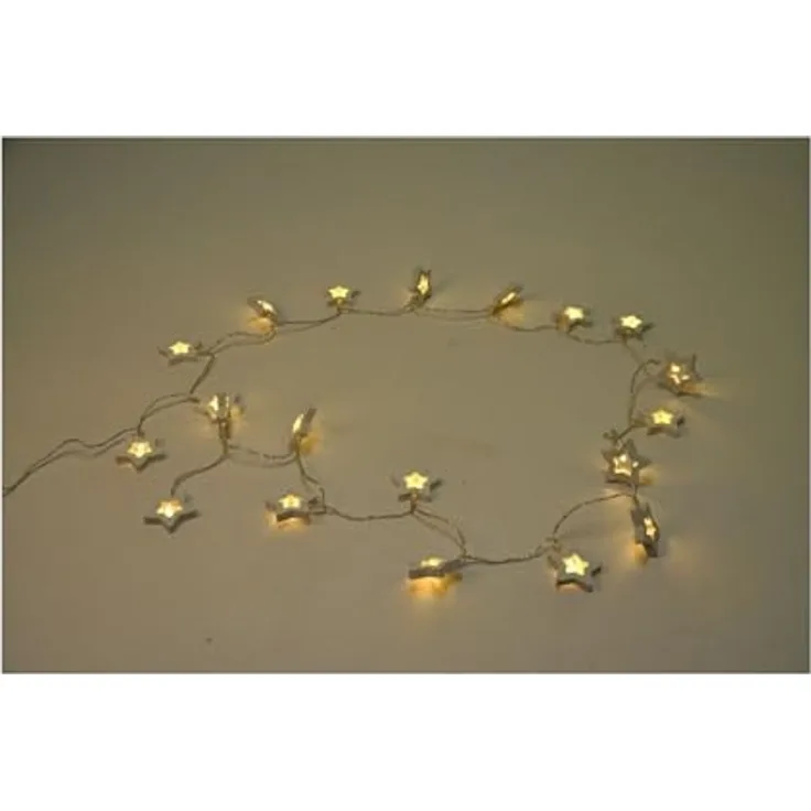 BURI Lichterkette 20 LEDs Weihnachtsdeko Stern Blüte Hochzeit Leuchtdeko Batterie