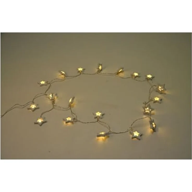 BURI Lichterkette 20 LEDs Weihnachtsdeko Stern Blüte Hochzeit Leuchtdeko Batterie – Bild 1