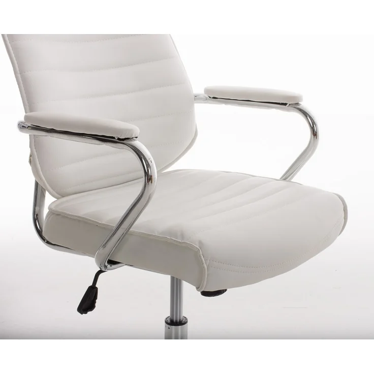 DELUKE® Bürostuhl Ergonomisch FUGOR Schreibtischstuhl mit Rollen Höhenverstellbarer Drehstuhl, Arbeitsstuhl mit Kopfstütze Chefsessel, Computerstuhl 125 kg Weiß – Bild 5