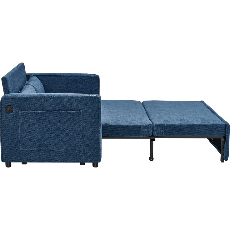ZUBALIYA Sofa mit USB - Anschluss, für Wohnzimmer und Apartments, mit stabilem Untergestell, für den täglichen Gebrauch, Blau – Bild 13