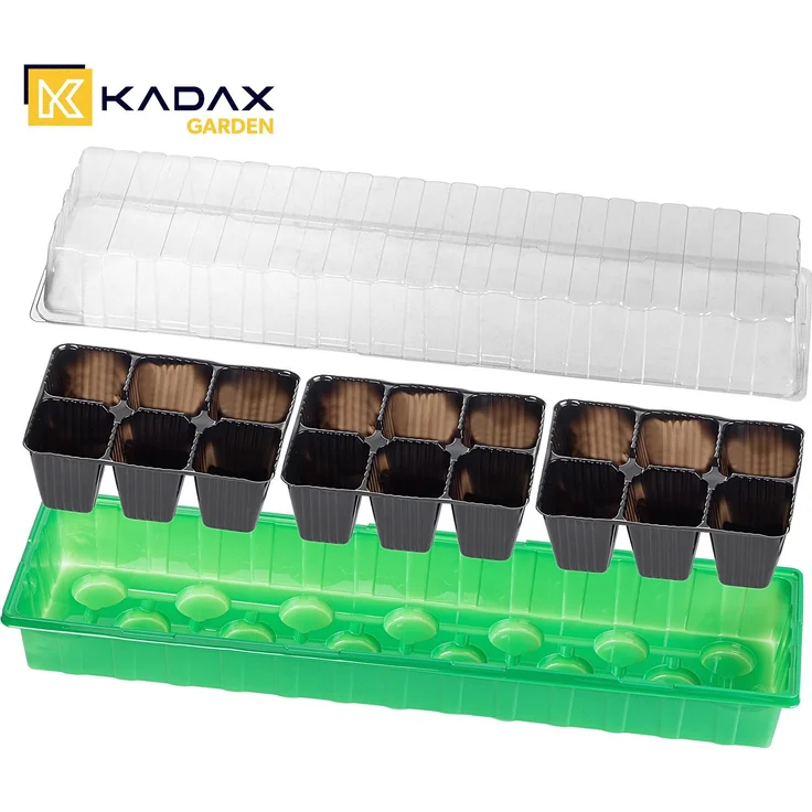 KADAX Vesima Mini-Gewächshaus, 20 Zellen 54x16 cm, grün – Bild 6