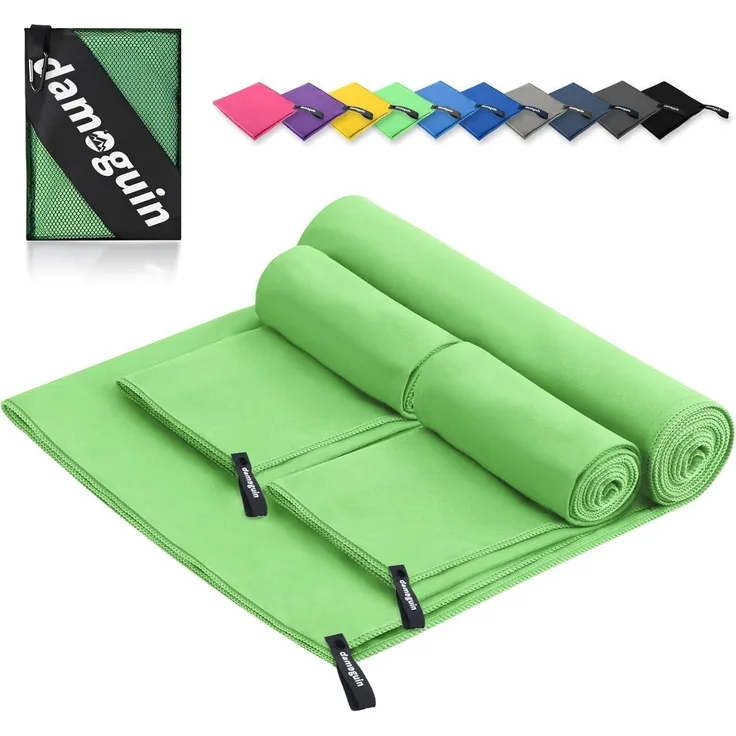 damoguin 3er-Set Mikrofaser Fitness Handtuch Sporthandtuch Strandtuch 180x80cm