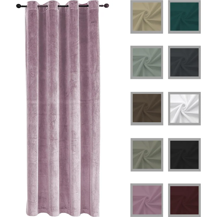 Haus und Deko Gardine Vorhang Ösen 140x175 cm Verdunkelung Samt weich blickdicht Gardine, Ösen (1 St), Polyester – Bild 9