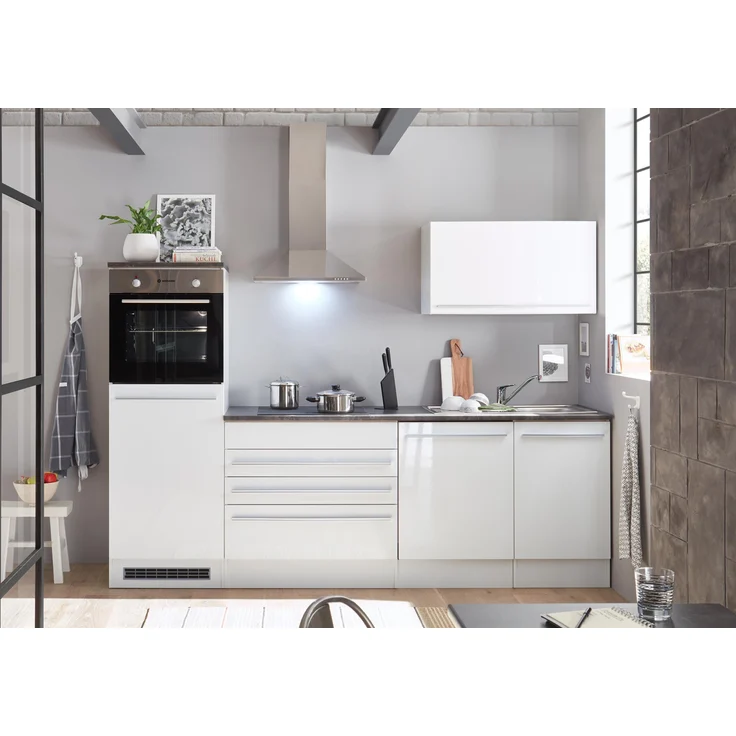 Küchen-Set >Jamesy< in Weiß matt - 260x200x60cm (BxHxT) – Bild 1