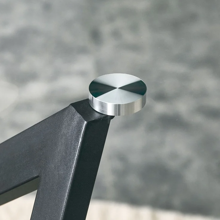 Runder Glas-Couchtisch Ø ca. 85 cm, moderner Wohnzimmertisch mit geometrischem Design-Untergestell, gehärtete Glasplatte, stabiler Beistelltisch für Wohnzimmer – Bild 12