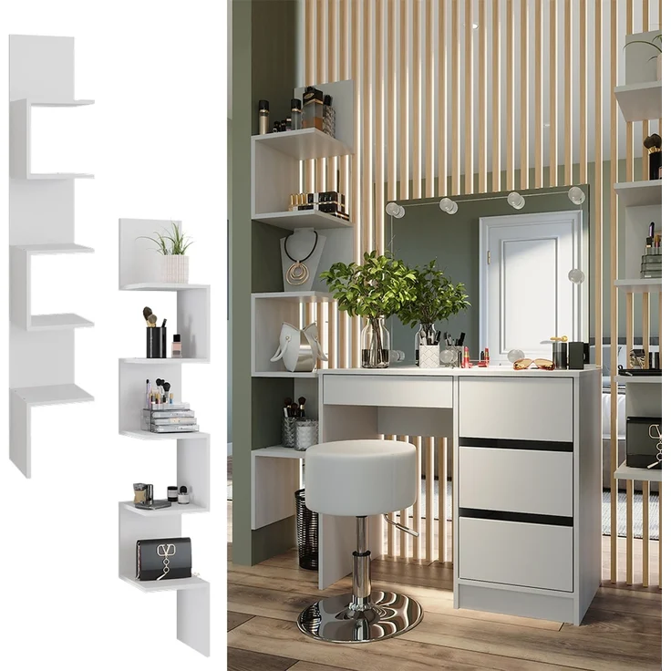 Eckregal Paolo Weiß 28 x 175.4 cm 2er Set Vicco – Bild 2