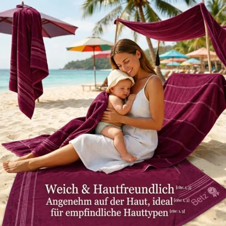 Betz Strandtuch Betz XXL Badetuch LINES Saunahandtuch Liegetuch 90x180 cm, 100% Baumwolle – Bild 6