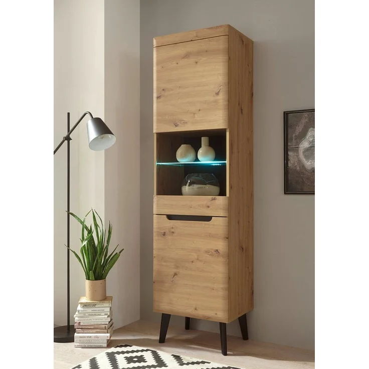INOSIGN Vitrine Torge, Hochschrank, Glasvitrine, Standvitrine, Vitrinenschrank (1-St) in drei verschiedenen Farben verfügbar, Glastür & -boden, 53 cm breit – Bild 5