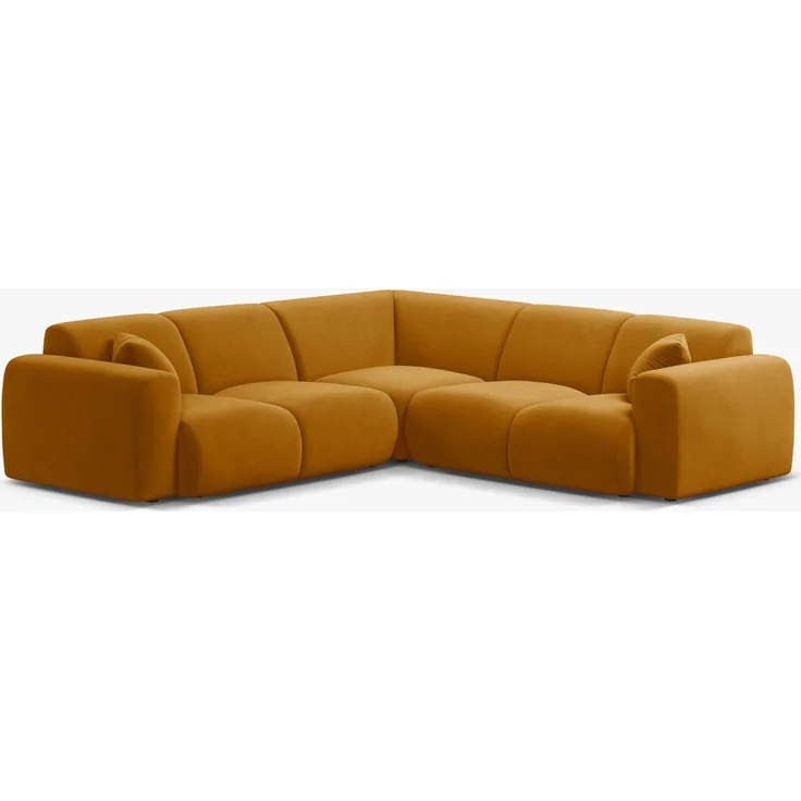 Micadoni Ecksofa Molino 5-Sitzer Samt Casino Gelb