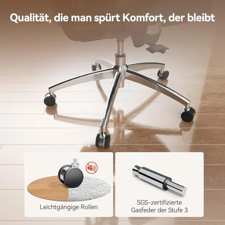 SIHOO M57 Ergonomischer Bürostuhl, Chefsessel mit 3D verstellbare Armlehne und Lendenwirbelstütze, Hautfreundliche Netz-Hochlehne, Schreibtischstuhl bis 150kg/330LB Belastbar(schwarz) – Bild 13