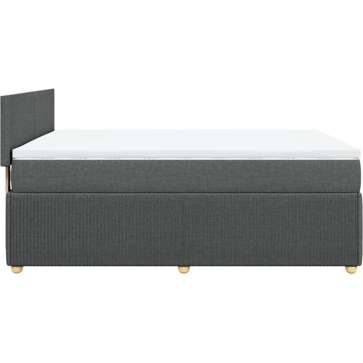 vidaXL Boxspringbett mit Matratze Dunkelgrau 140x190 cm Stoff 3287445 – Bild 5