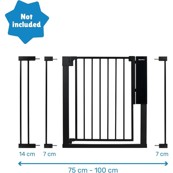 Badabulle Treppenschutzgitter Safe&Pass | Türschutzgitter für Öffnungen zwischen 75 und 81,5 cm | Automatische Entriegelung mit Sensor – Bild 6