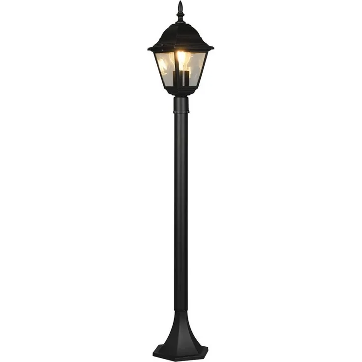 LED Wegeleuchte nostalgische Laterne, Aluminium Schwarz Höhe 100cm