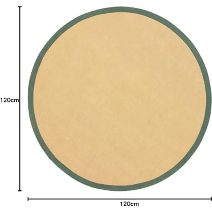 carpetfine Sisalteppich Sisal, rund, Höhe: 5 mm, mit farbiger Bordüre, Anti-Rutsch Rückseite – Bild 4