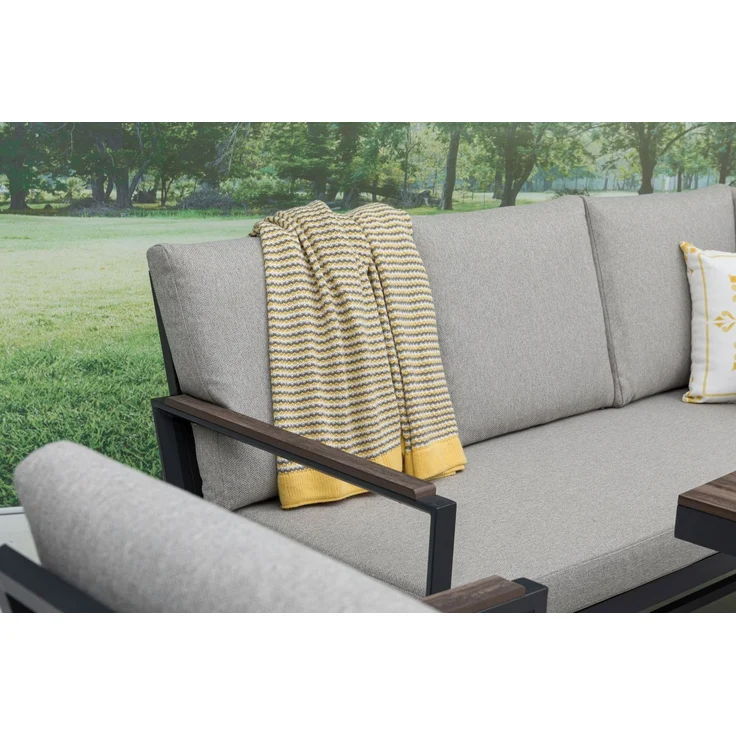 Gardissimo ANDORRA Ecklounge Gartenmöbel Sitzgruppe Nonwood Holzoptik links – Bild 7