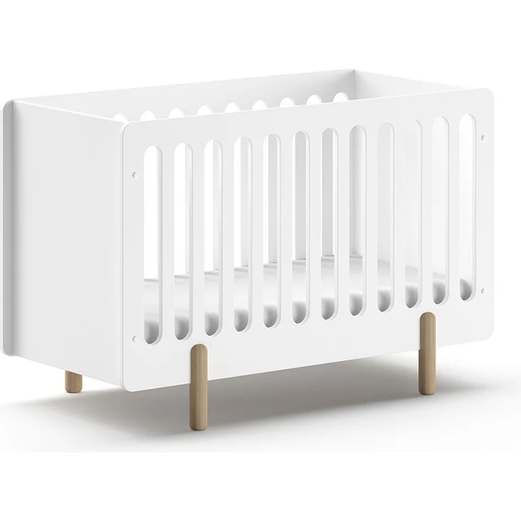 SMILE Babybett LF 60 x 120 cm, m. verst. Lattenrost, Ausf. MDF weiß lackiert – Bild 3
