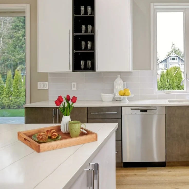 Serviertablett aus Walnussholz & MDF – Bild 2