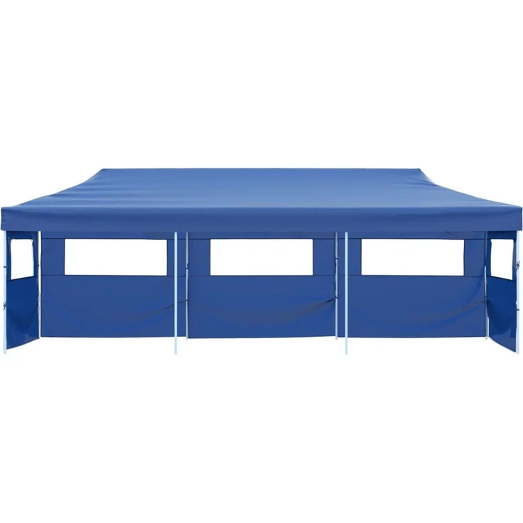 Faltzelt Partyzelt Pop-Up, Pavillon mit 5 Seitenwänden 3 x 9 m Blau – Bild 2