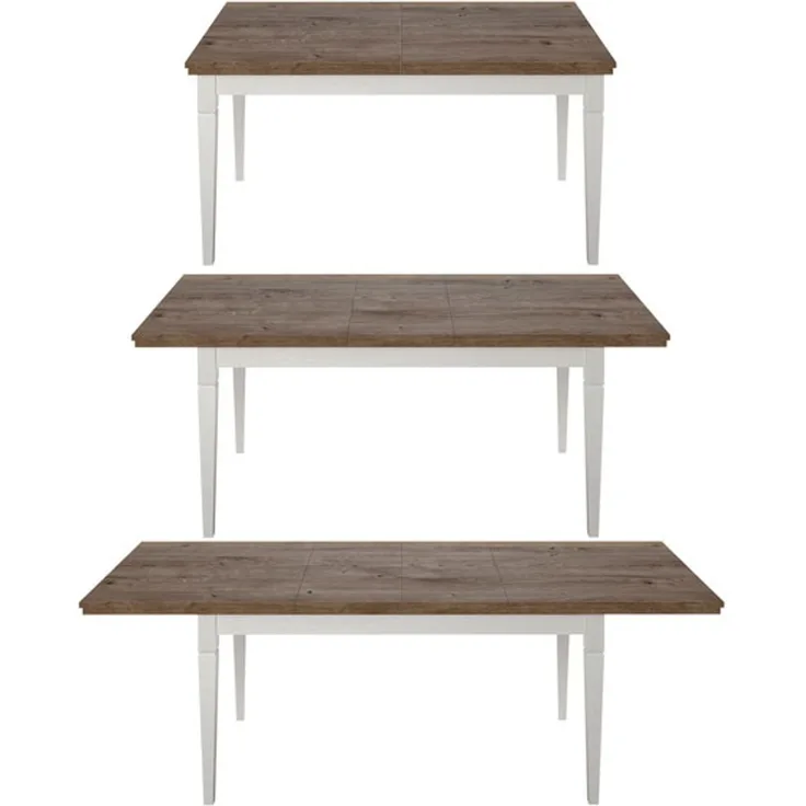Esstisch Evora Küchentisch 160-240x90cm pinie weiß Eiche Ribbek Landhaus-Stil