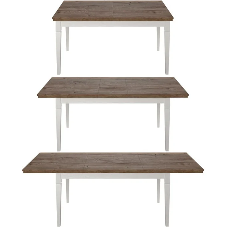 Esstisch Evora Küchentisch 160-240x90cm pinie weiß Eiche Ribbek Landhaus-Stil