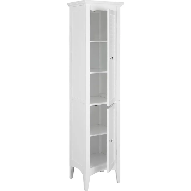 Versanora Badezimmer-Hochschrank Badmöbel Badregal Holzschrank Weiß Teamson ELG-588