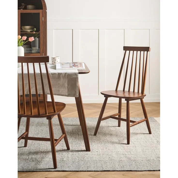Esszimmerstuhl 2er Set BURBANK Holz Braun – Bild 2