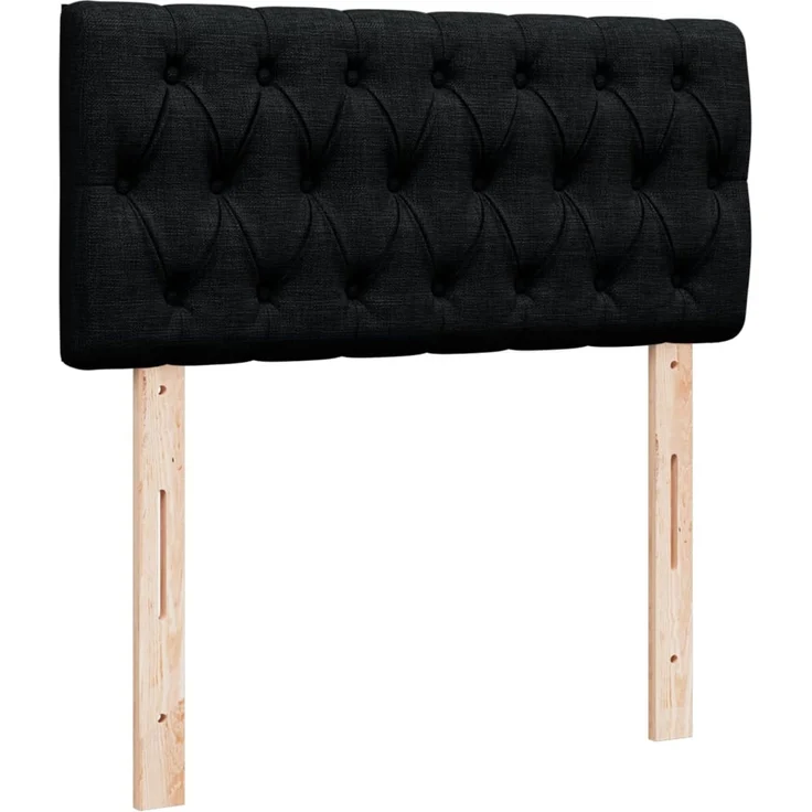 vidaXL Boxspringbett mit Matratze Schwarz 100x200 cm Stoff 3287376 – Bild 7