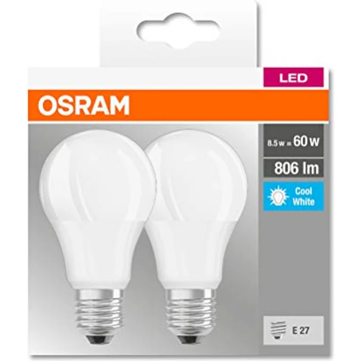 OSRAM LED-Lampe E27 8W 4.000K, gefrostet, 2er-Set, langlebig – Bild 2