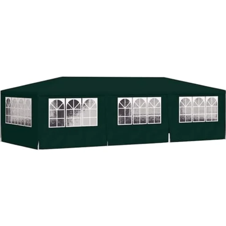 vidaXL Profi Partyzelt mit Seitenwänden UV-beständig Wasserbeständig Pavillon Festzelt Gartenpavillon Gartenzelt Garten Bierzelt 4x9 m Grün 90g/m² – Bild 10