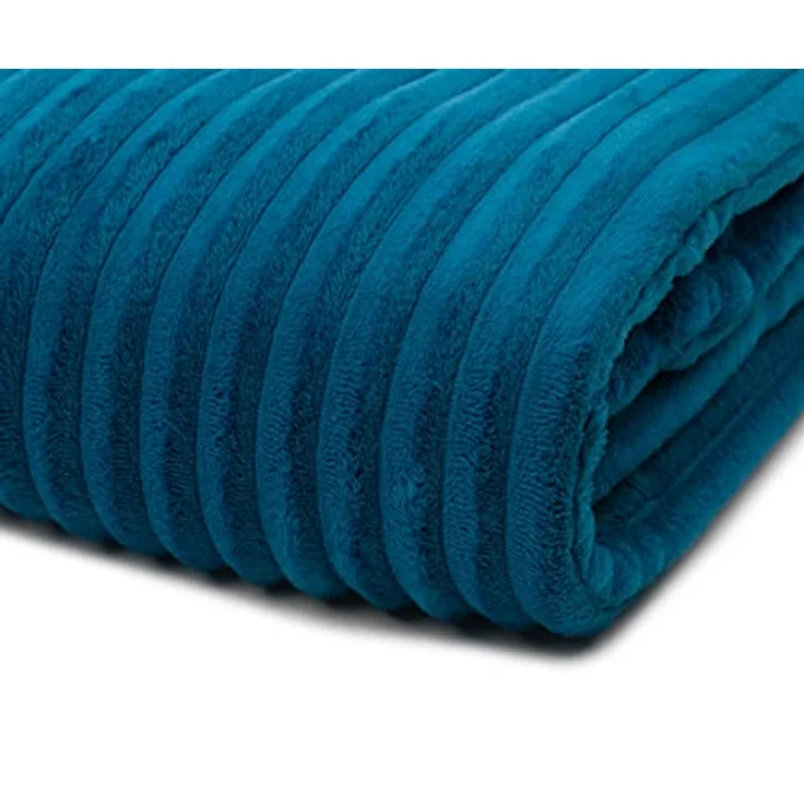 Wohndecke GÖZZE Decke FEINCORD petrol BT 200x150 cm türkis Wohndecke, Gözze – Bild 6
