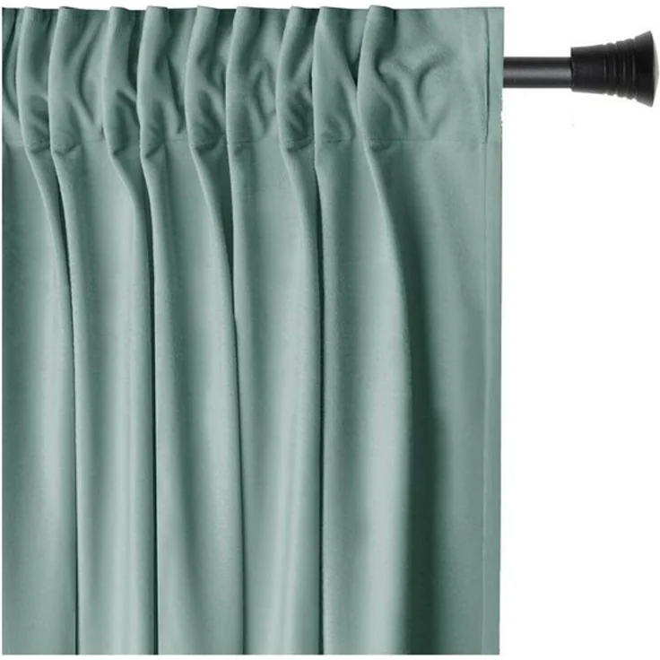Restilo Gardine Gardine Multifunktionsband Kräuselband Vorhang Verdunkelnd Samt Textil (1 St), Kräuselband, verdunkelnd, Samt Textilien, mit Raffhalter – Bild 4