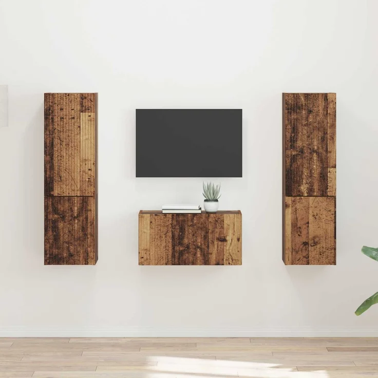 vidaXL TV-Schrankset 5 pcs Altholz Holzwerkstoff 3409103 – Bild 1