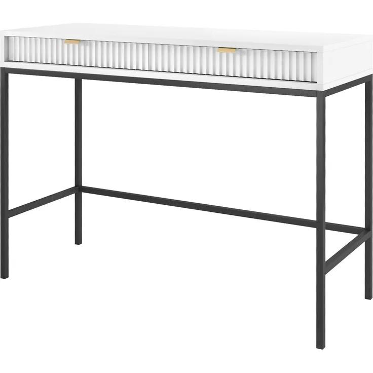 Selsey 'Vellore' Schminktisch mit Schublade, weiß mit schwarzem Gestell, ca. 77 x 104 x 50 cm