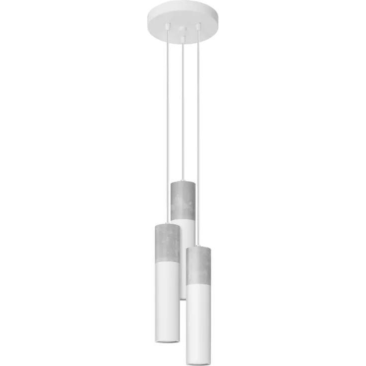 SOLLUX SL. 1080 Pendelleuchte BORGIO 3P weiss Beton, Stahl 40W L: 20cm B: 20cm H: 110cm dimmbar