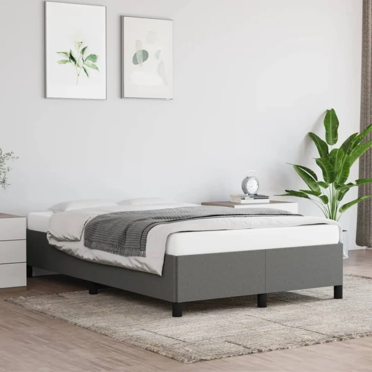 vidaXL Polsterbett, Stoff, 33,5 cm, Dunkelgrau, 120x190 cm – Bild 1