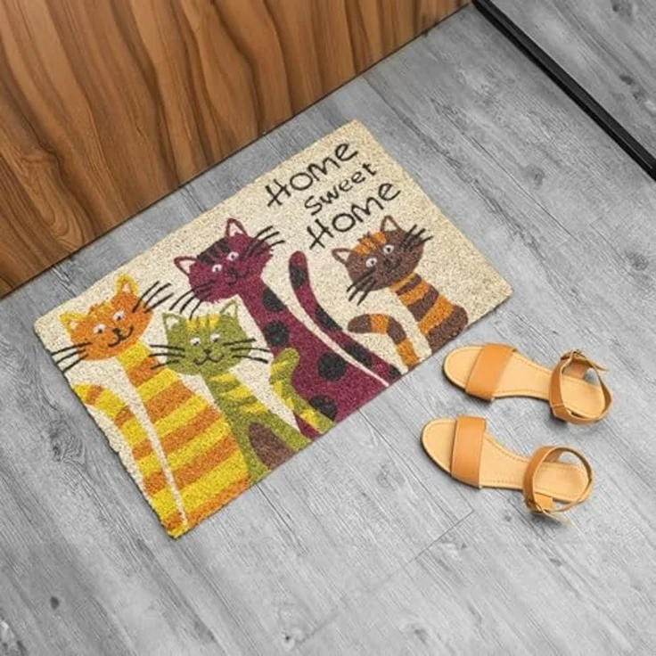 matches21 HOME & HOBBY Fußmatte Kokosmatte Katzen Sweet Home 40x60 cm als aussen Sauberlaufmatte, rechteckig, Höhe: 15 mm, Rutschfeste Spruch Kokos-Türmatte als Outdoor Schmutzfangmatte – Bild 6