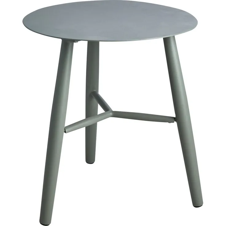 Gartenbeistelltisch Vannes aus Aluminium, modern rund, hellgrün, Ø 45 cm, pulverbeschichtet