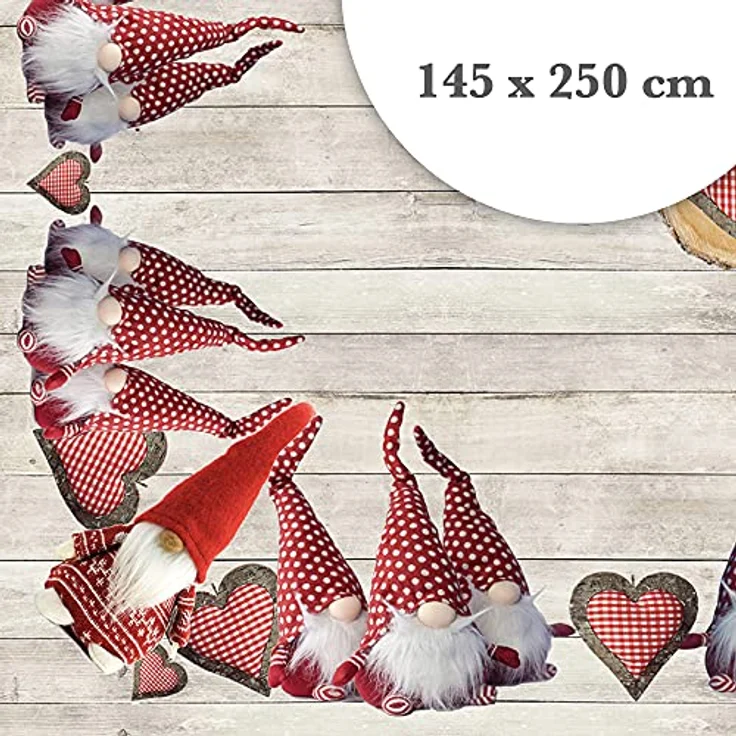 PENSIERI DELICATI, Tischdecke 145 x 250 cm, 100% Panama Baumwolle Tischdecke für 12 Personen, Hochauflösender Digitaldruck, Fantasiezwerge, Rechteckige Tischdecke, Made in Italy – Bild 2