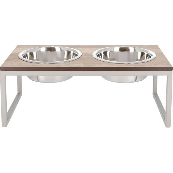 Hundenapf Futternapf DIMO Metall Taupe HPL-Platte Holzdekor von Jan Kurtz – Bild 1