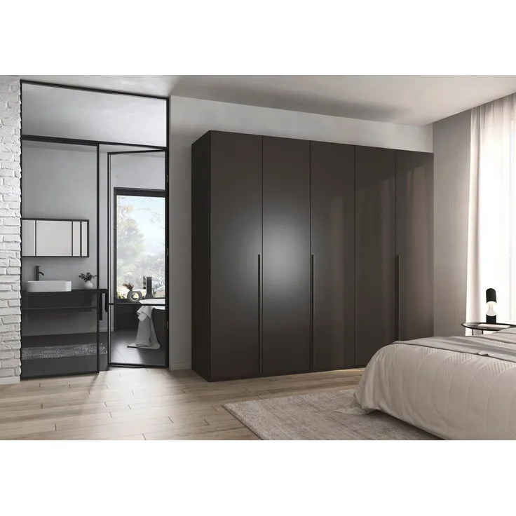 rauch Kleiderschrank Drehtürenschrank Schrank Garderobe Wäscheschrank BESTSELLER MONTCLAR (3 Ausstattungen BASIC/CLASSIC/PREMIUM (SOFT-CLOSE), Breiten 201-400 cm) Front in Glas/Hochglanz/Dekor/Grauspiegel in 5 Breiten MADE IN GERMANY