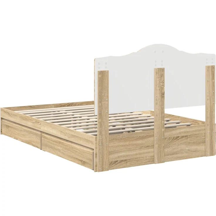 vidaXL Aufbewahrungsbett Sonoma-Eiche 120 x 200 cm Holzwerkstoff 3413522 – Bild 9