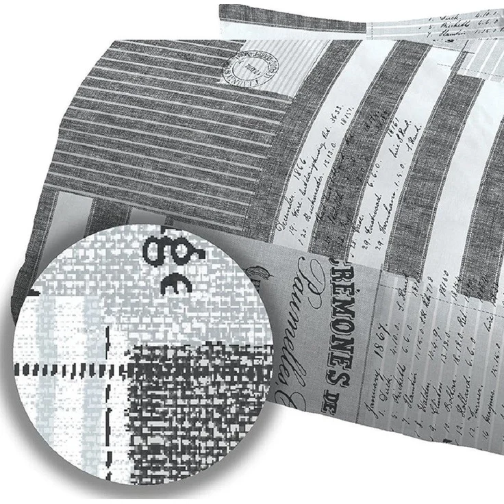 soma Biber Bettwäsche 2 teilig Bettbezug 135x200 cm Kopfkissenbezug 80x80 cm Karo anthrazit – Bild 3