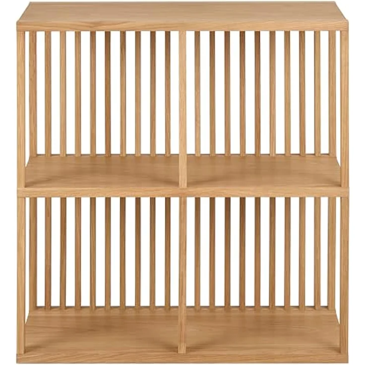 AC Design Furniture Hailey Quadrat Wandregal, Korpus und 3 Böden Eiche Ölbehandelt Furnier mit wandmontierung, 67x31x69 cm, Natürlich – Bild 2