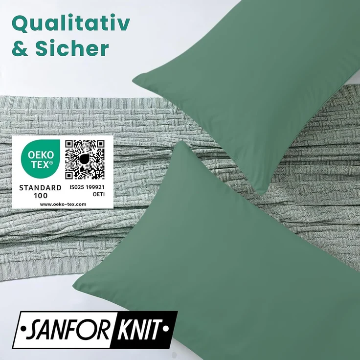 livessa Kissenbezug 100 % Baumwolle, %100 Baumwolle Jersey Stoff 140 g/m², Ultra weich und atmungsaktiv – Bild 5