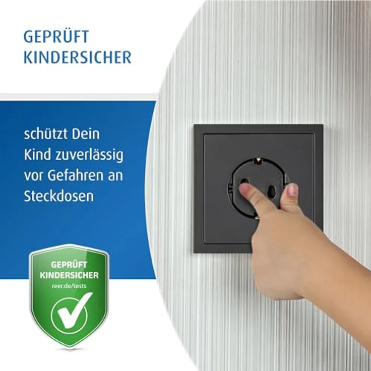 reer Steckdosenkappe, das Original vom Erfinder des Steckdosen-Schutzes, schwarz, 20 Stück – Bild 4