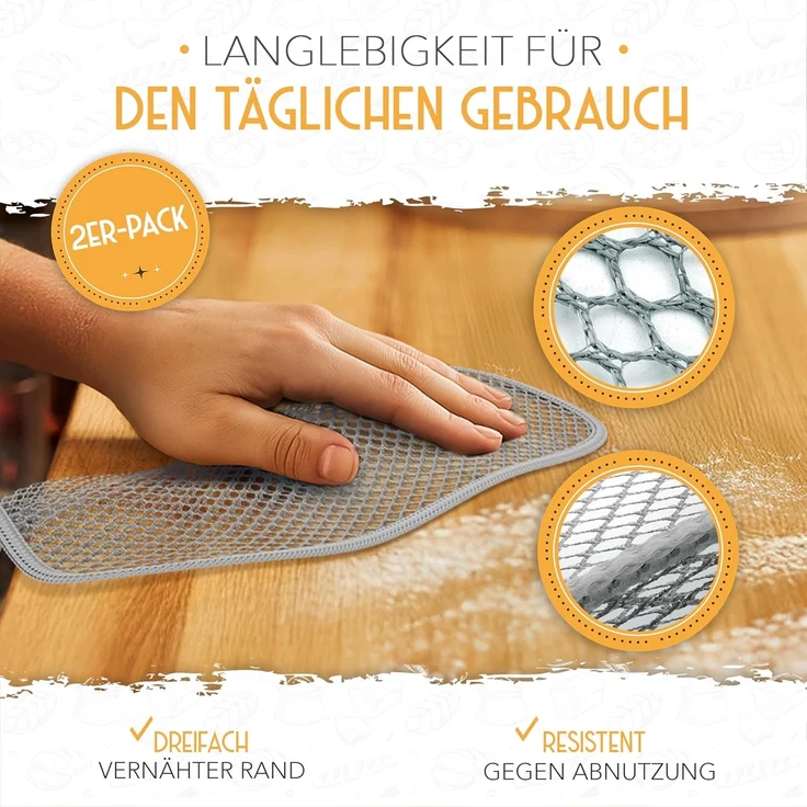 Krustenzauber Backmatte Zubehör - Brotschlingen, Schneebesen, Backmatte, Teig Reinigungstücher, 2x Teigreinigungstuch – Bild 3