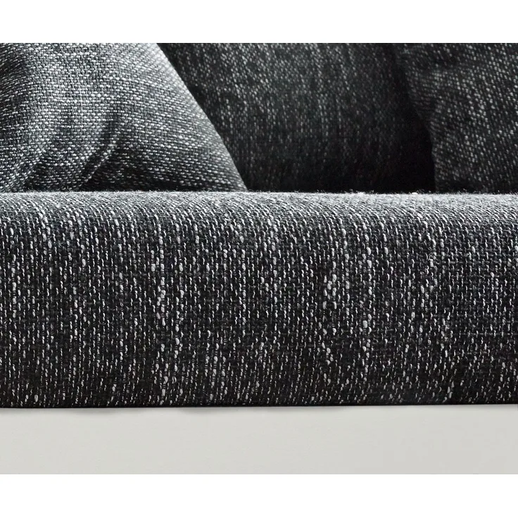 Couch Clovis Weiß/ Schwarz mit Armlehne Wohnlandschaft
