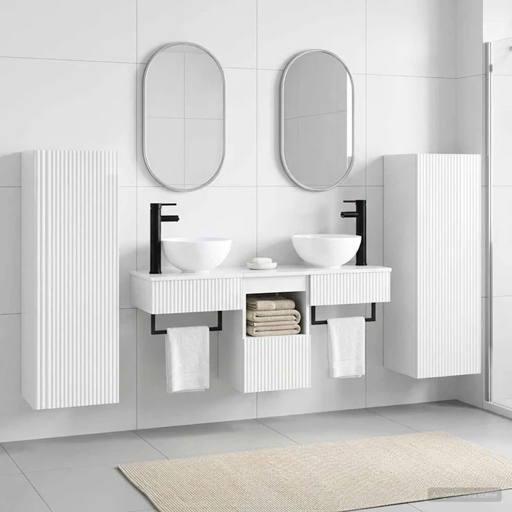 vidaXL Badezimmerschrank-Set 5 stk. Hochglanz-Weiß 33 x 34,5 x 100 cm 3405967 – Bild 1