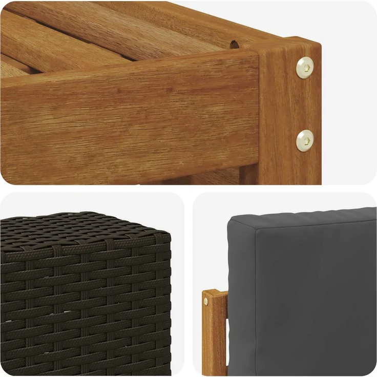 vidaXL Outdoor-Sofagarnitur 7 stk. 6-Sitzer Natur und Anthrazit 3384633 – Bild 6