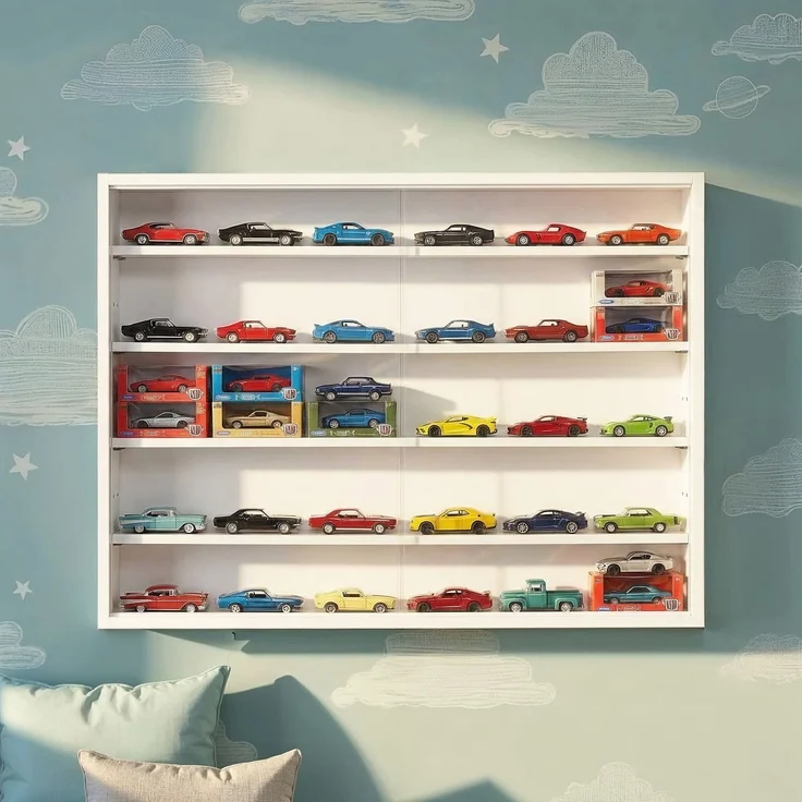 Inter Link Sammlervitrine COMPILATI Weiß mit Glasschiebetüren für Sammlerstücke 80x9,5x60 cm – Bild 3